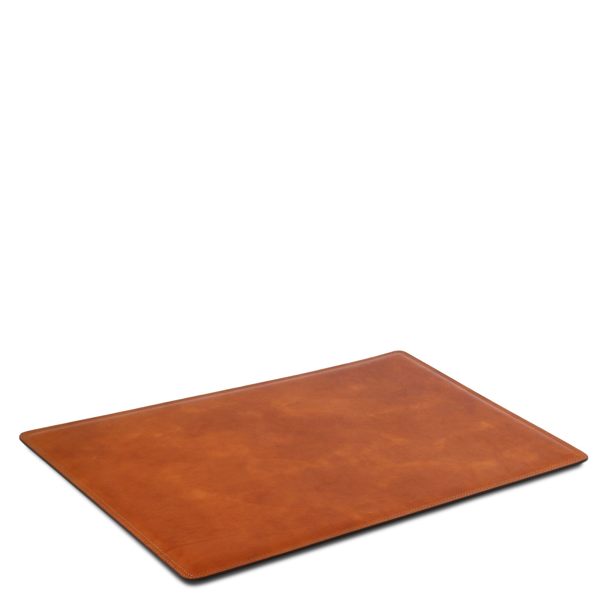 Office Set Italian Leather Mouse Pad in honey on a white background - L'Atelier Global