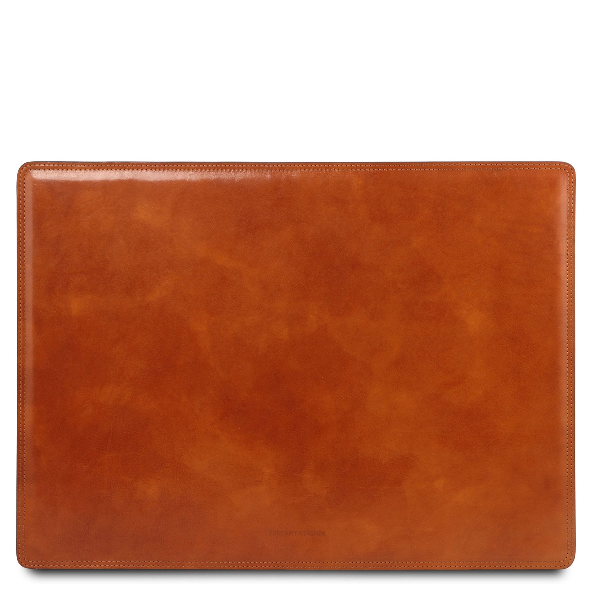 Office Set Italian Leather  Desk Pad and Mouse Pad in honey on a white background - L'Atelier Global