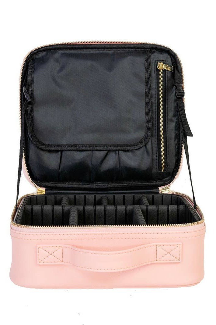 Interior View of the Pink On The Go Cosmetic Travel Case - L'Atelier Global