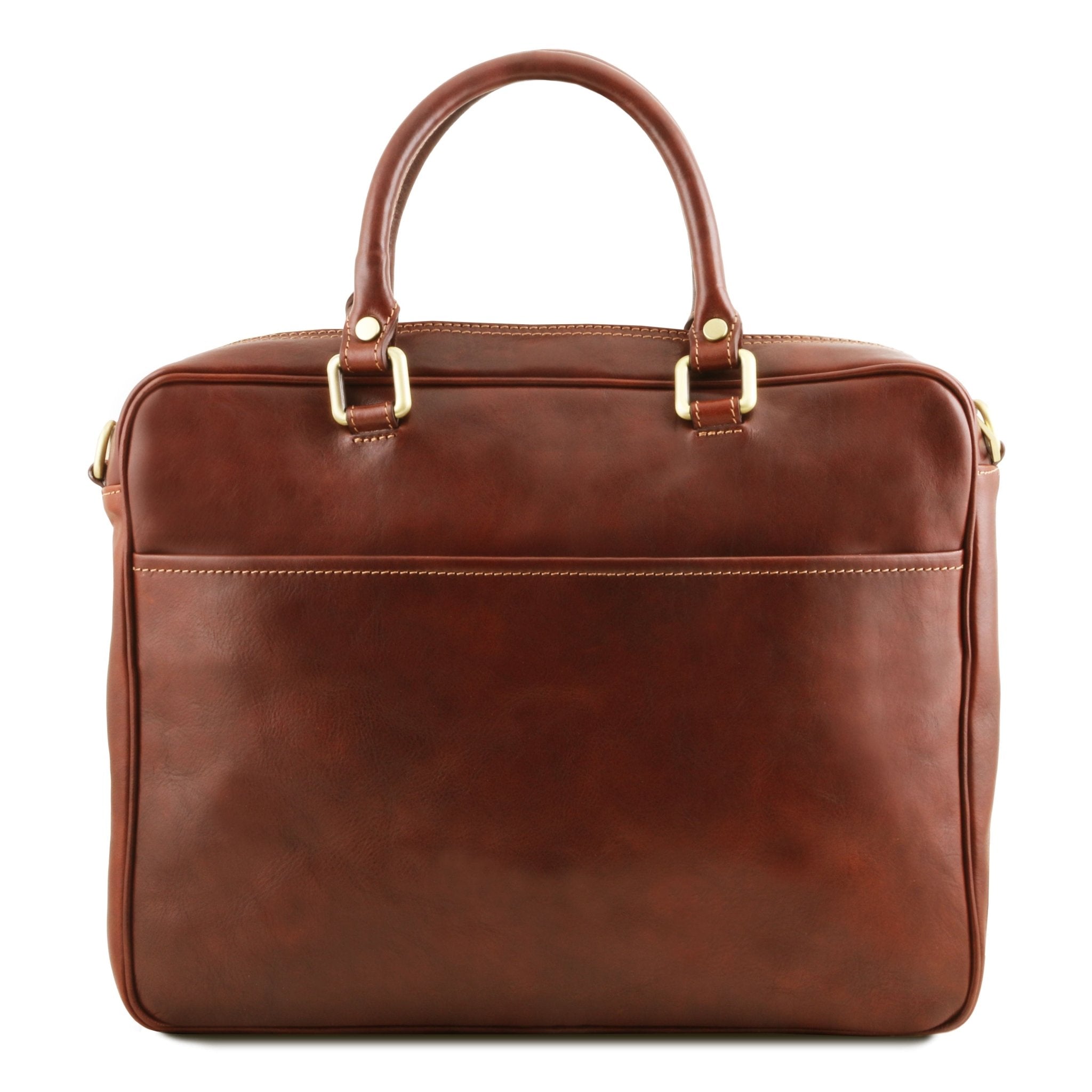 Pisa Leather Laptop Briefcase with Front Pocket - L'Atelier Global