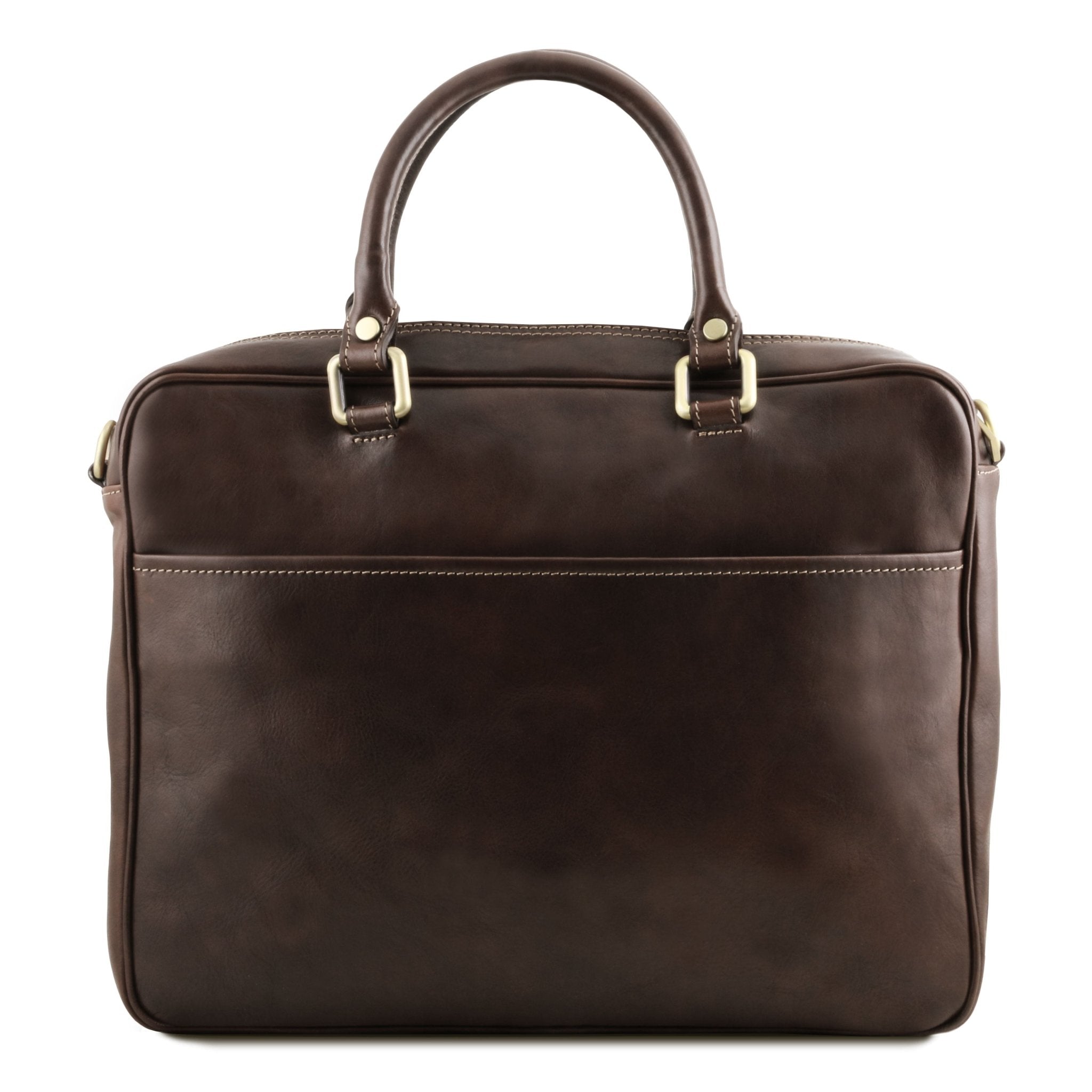 Pisa Leather Laptop Briefcase with Front Pocket - L'Atelier Global