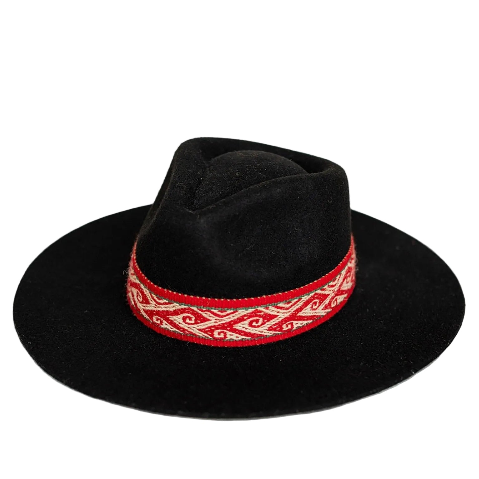 Puma Alpaca Hat in black with red removable intention band on a white background
