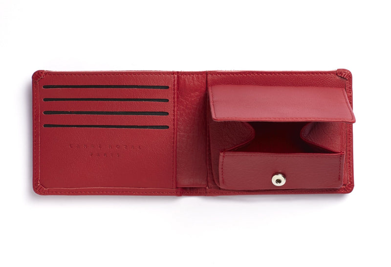 Red Minimalist Wallet With Coin Pocket - L'Atelier Global