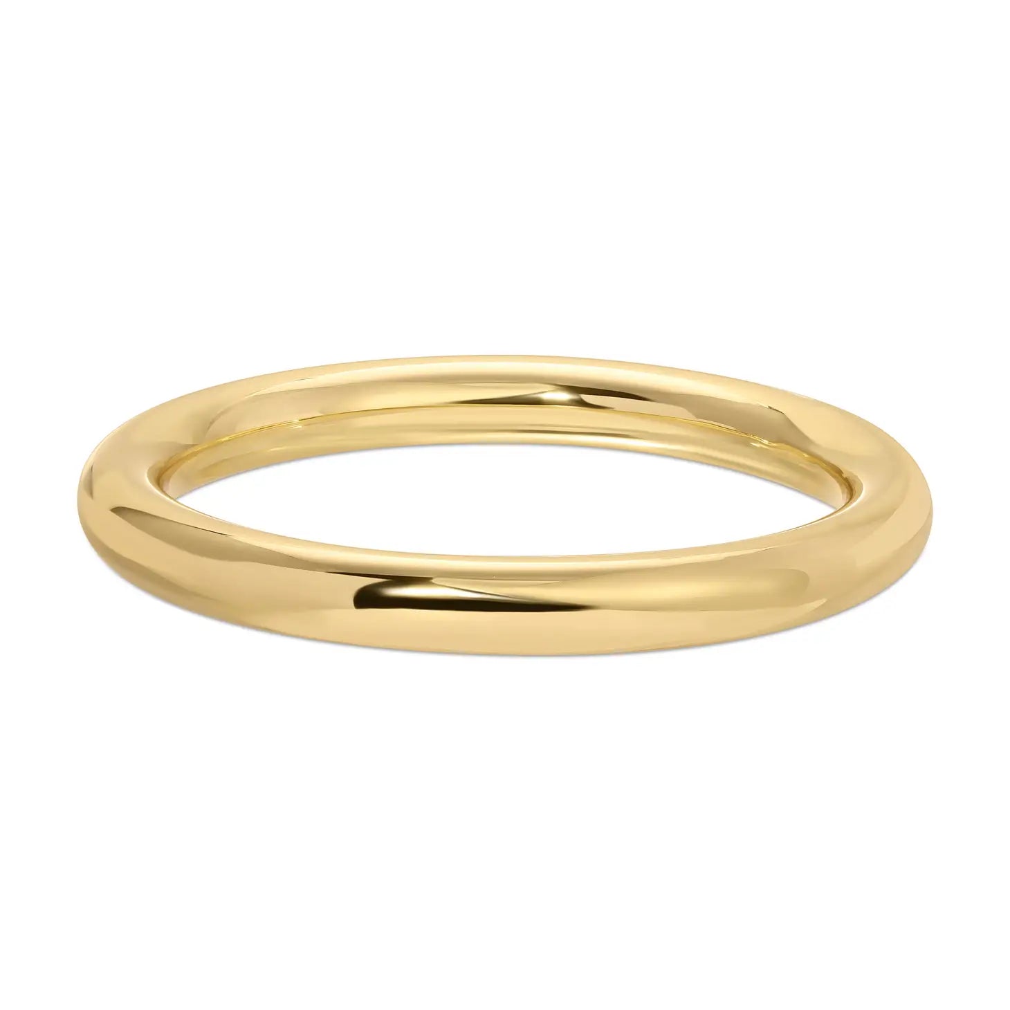 Rodeo Hollow Tube Bangle in gold on a white background