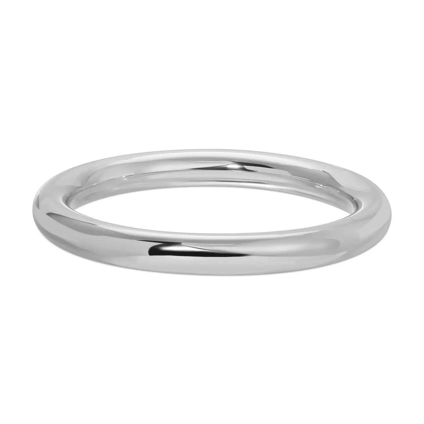 Rodeo Hollow Tube Bangle in silver on a white background