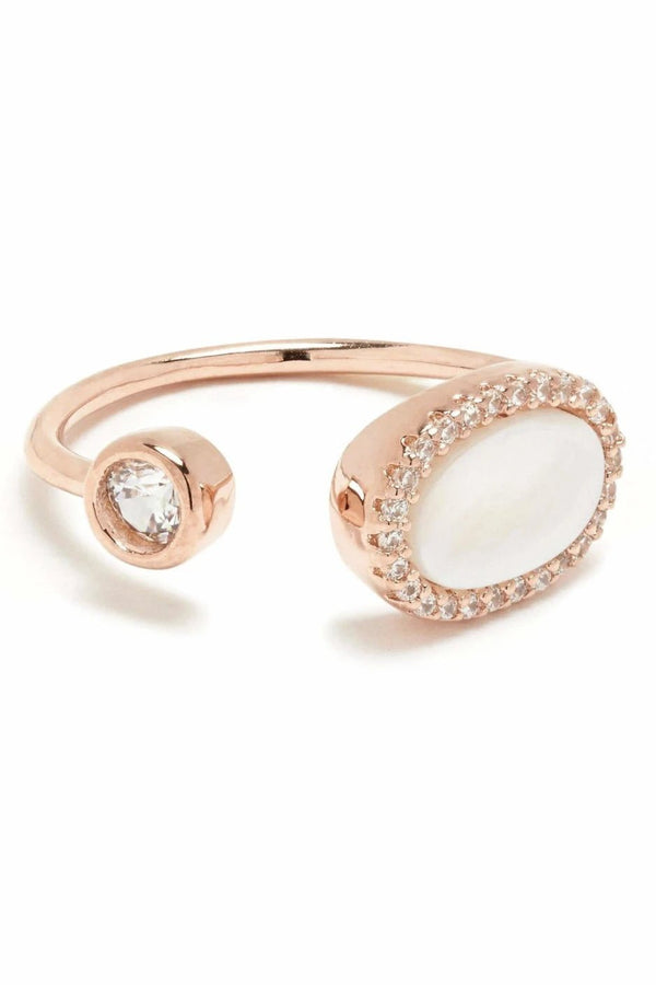 Rose Gold Mother of Pearl Adjustable Ring - L'Atelier Global