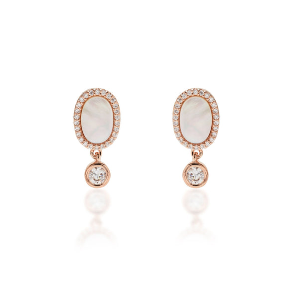 Rose Gold Mother of Pearl Drop Earrings - L'Atelier Global