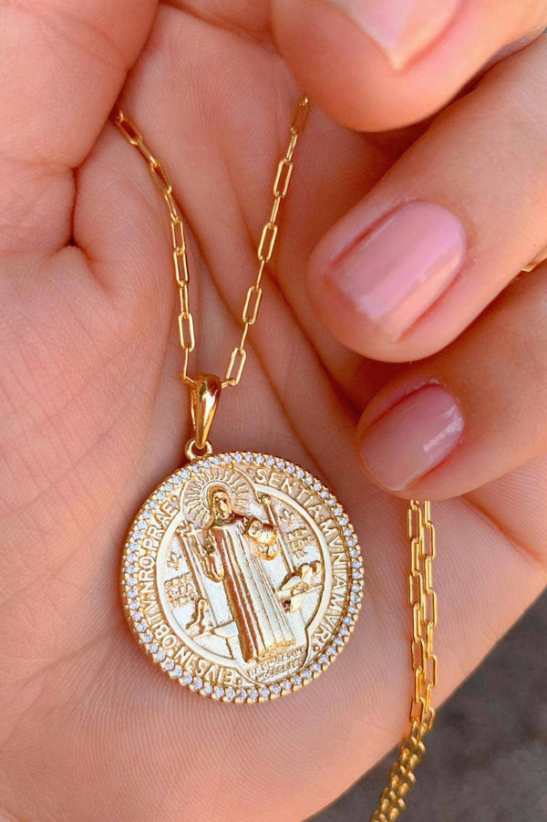 Saint Benedict Coin Necklace - L'Atelier Global