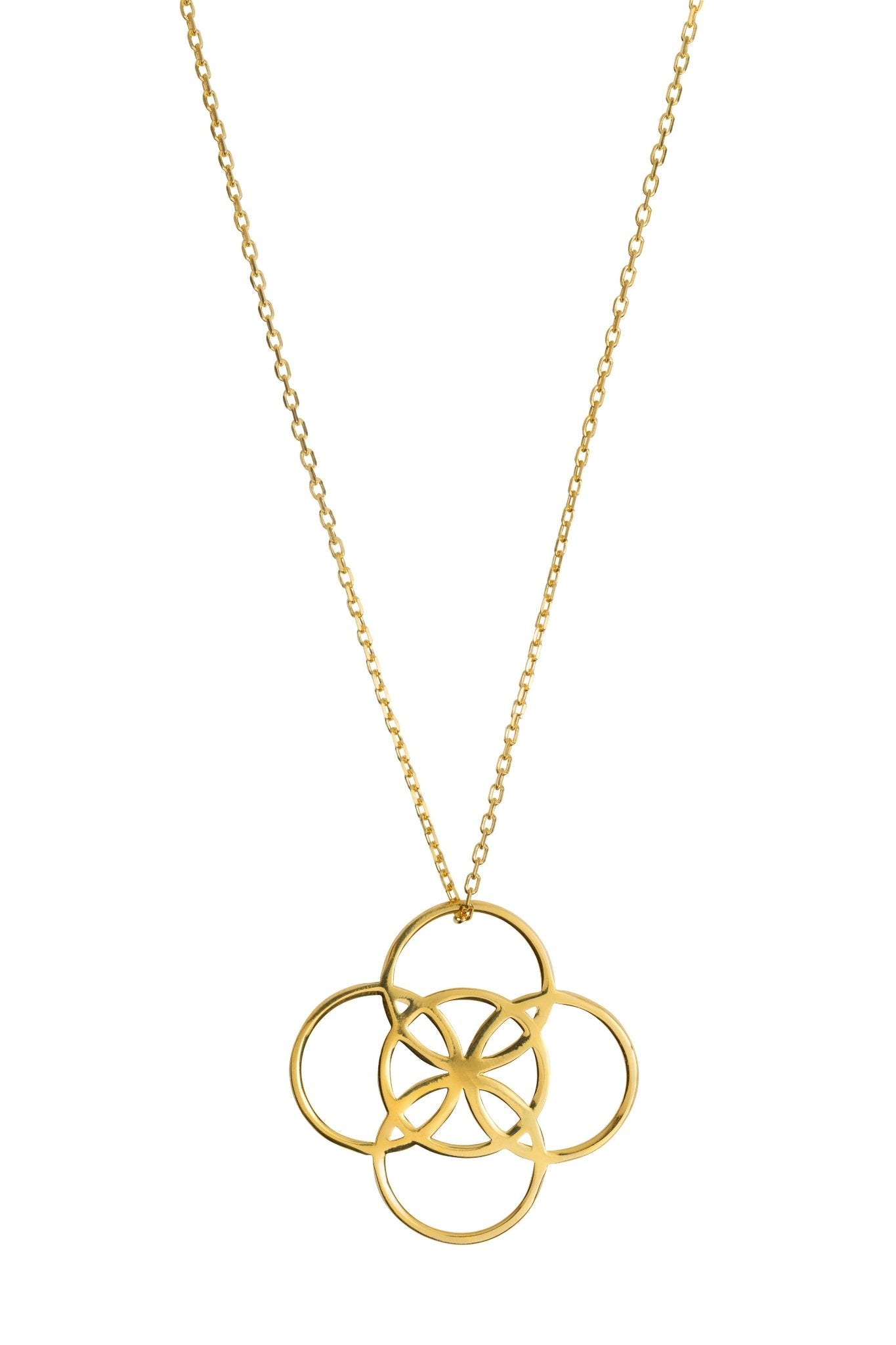 Irish Serenity Gold Necklace hanging on a white background - L'Atelier Global