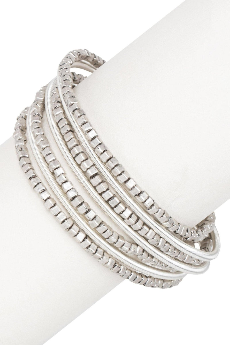 Shimmering Silver Beaded Bracelet - L'Atelier Global