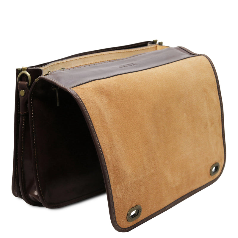 Siena Leather Messenger Bag 2 Compartments - L'Atelier Global