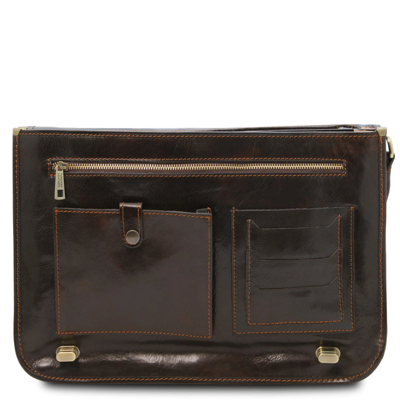 Siena Leather Messenger Bag 2 Compartments - L'Atelier Global