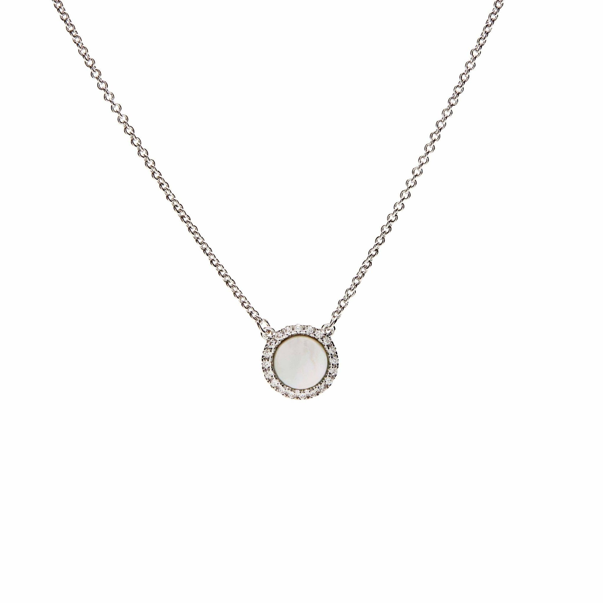 Signature Platinum Pendant Necklace on a white background- L'Atelier Global