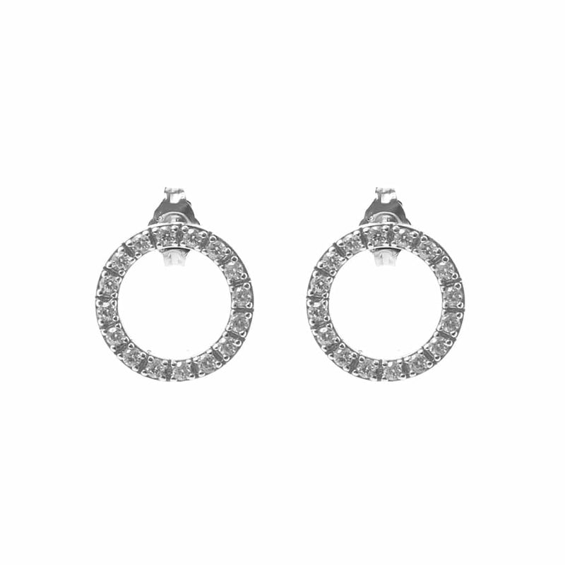 Silver Circle of Life Zirconia Earrings - L'Atelier Global
