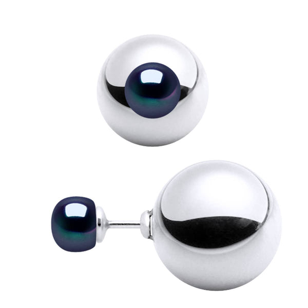 Silver Starlight Freshwater Pearl Reversible Earrings - L'Atelier Global