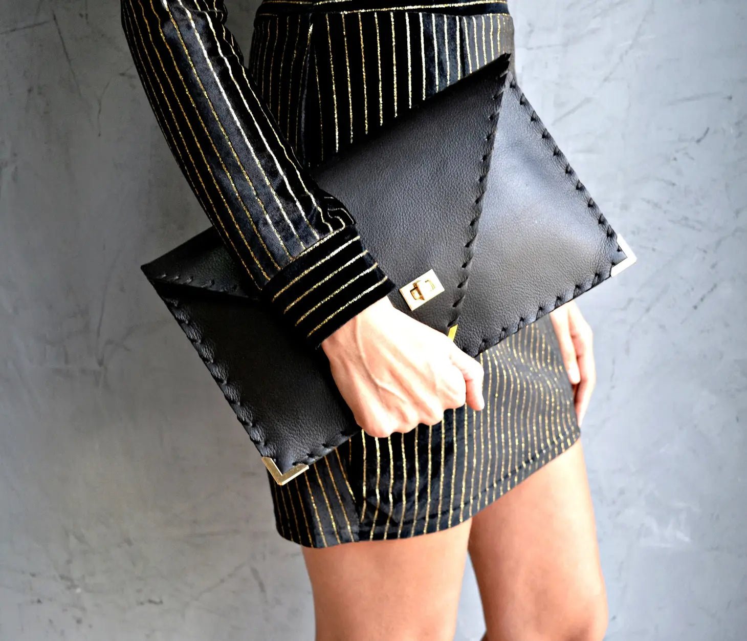 Symmetria Leather All Day Clutch - L'Atelier Global