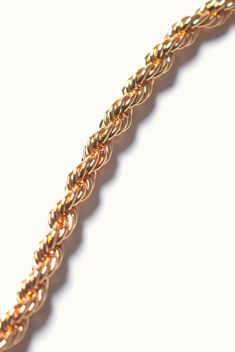 Textured 18K Yellow Gold Rope Chain Bracelet on a white background - L'Atelier Global