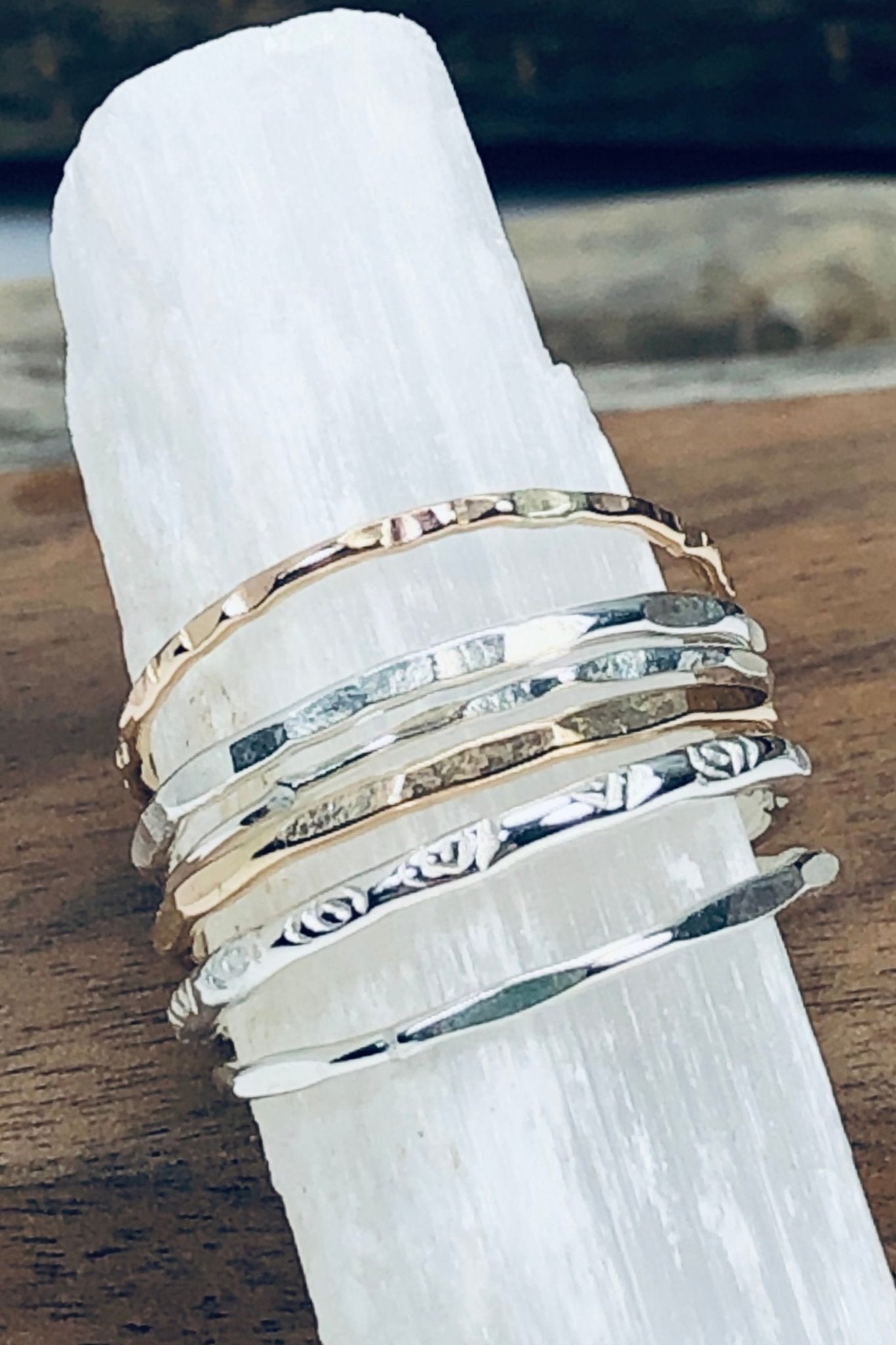 Keystone Textured Stacking Ring Set - L'Atelier Global