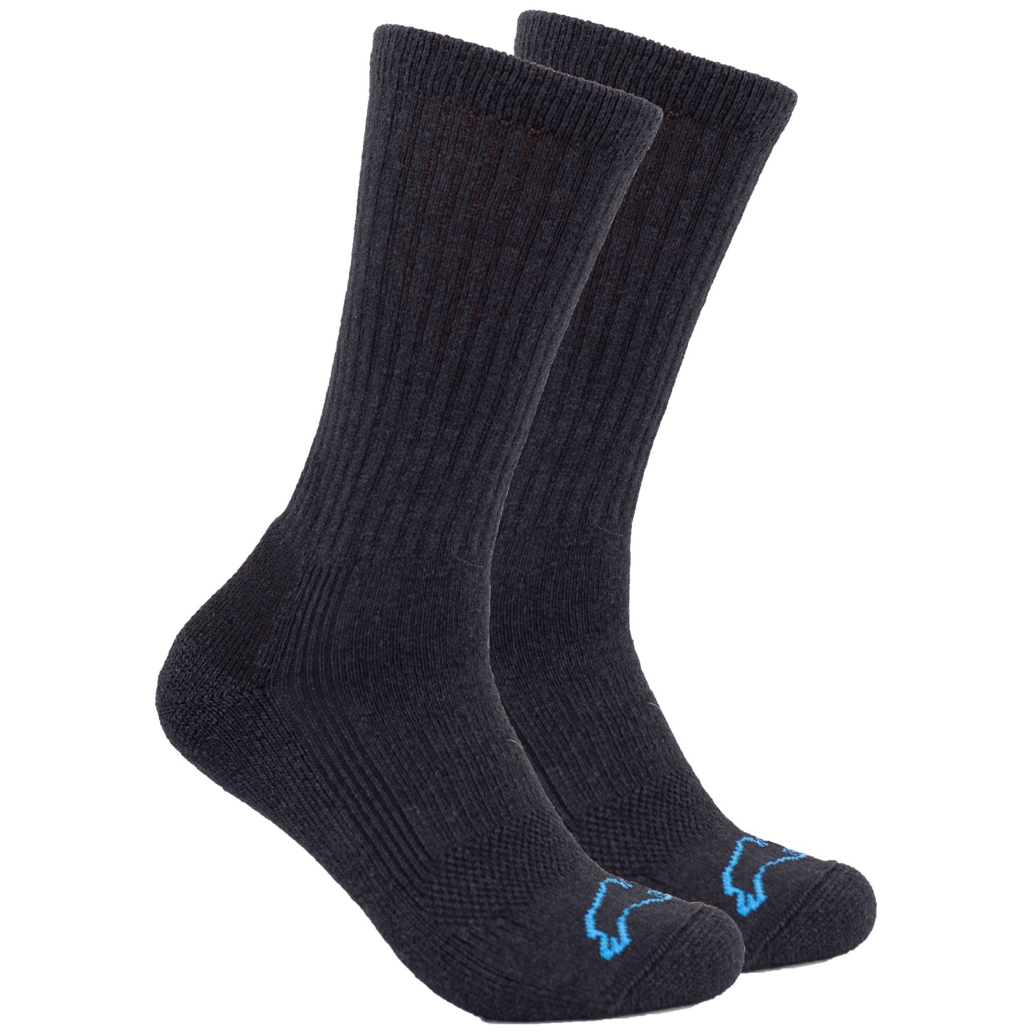 The American Bison Wool Everyday Silk Blend Crew Sock on feet on a white background - L'Atelier Global