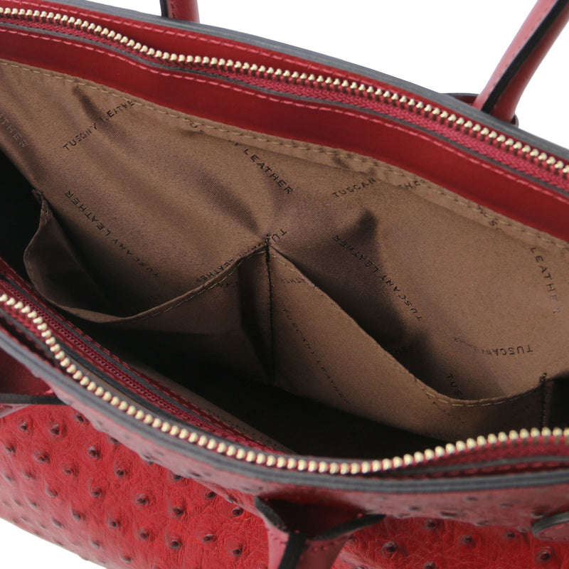 TL Bag Handbag in Ostrich-print Leather - L'Atelier Global