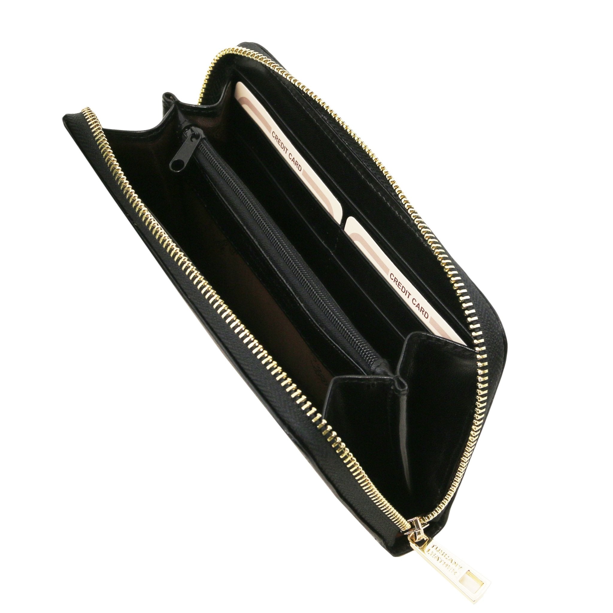 TL Classic Exclusive Leather Accordion Wallet with Zip Closure