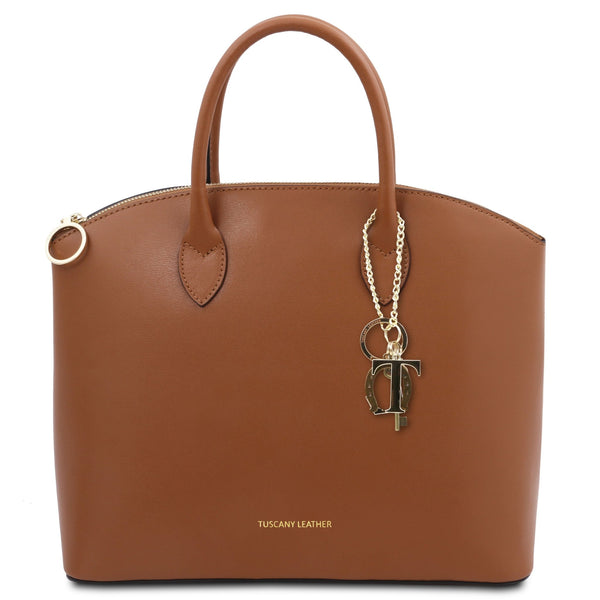 TL Bag - Saffiano leather tote with long strap