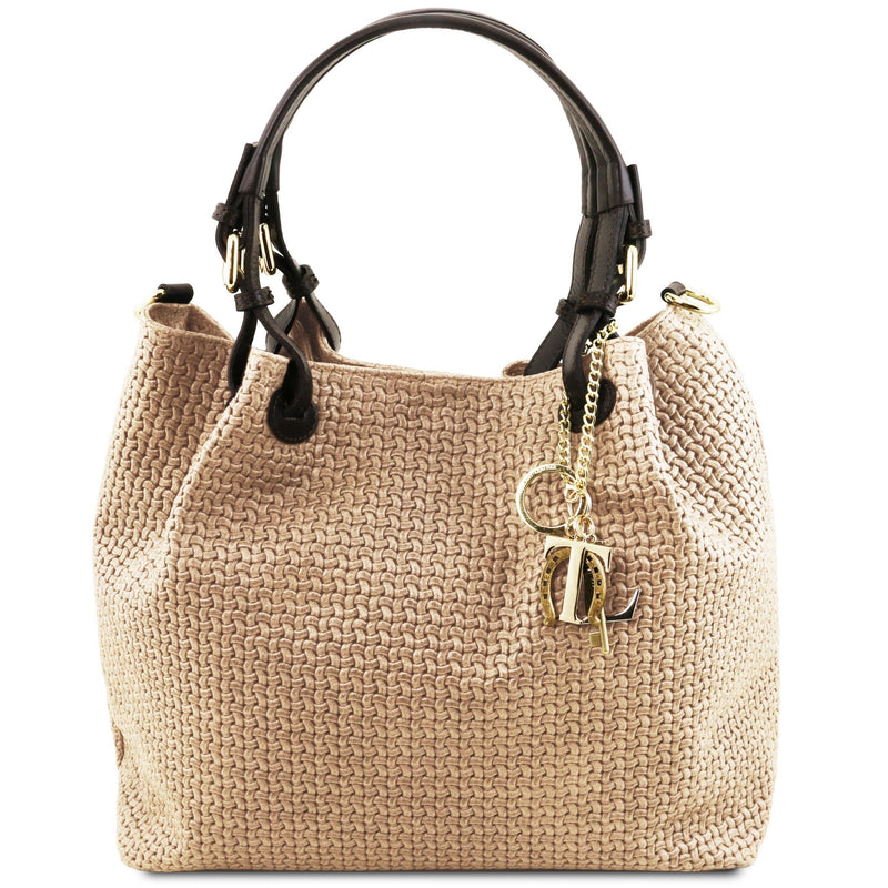 TL Keyluck Woven Printed Leather Shopping Bag - L'Atelier Global