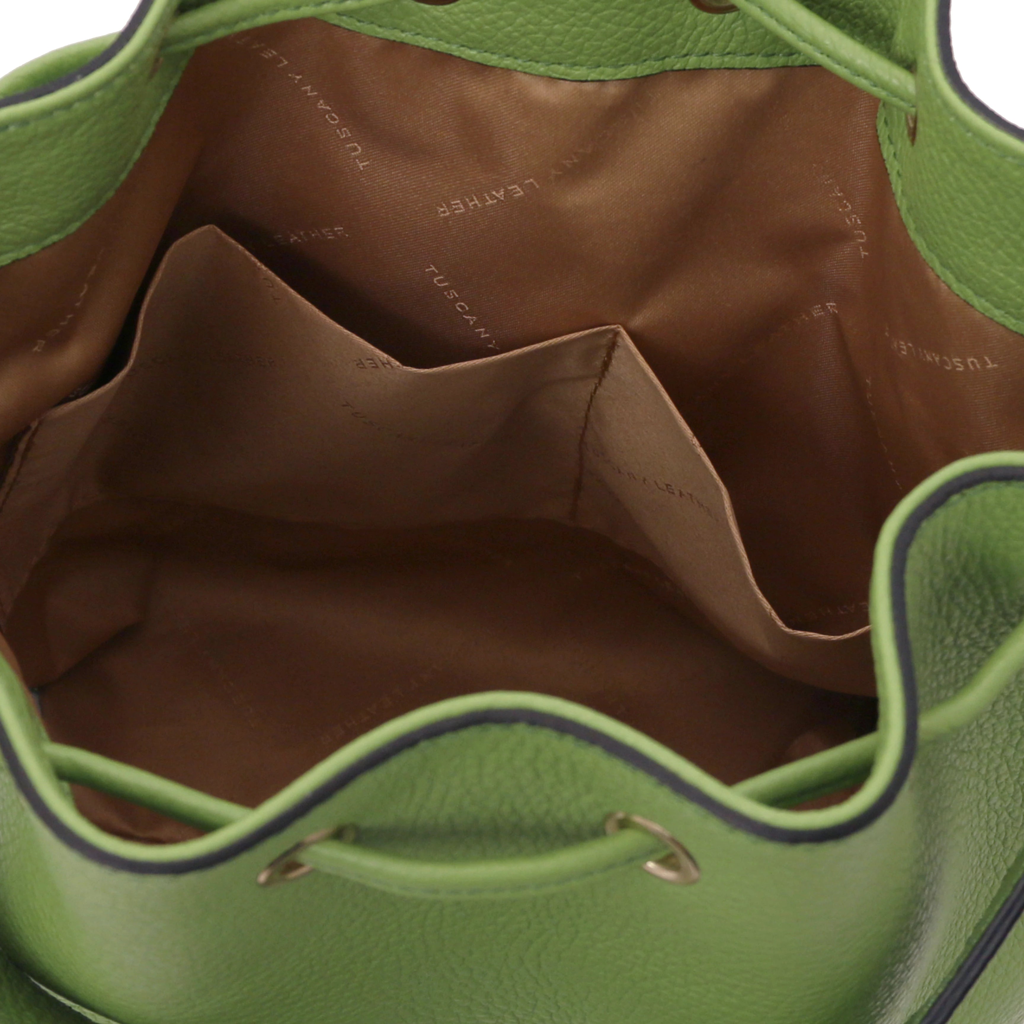 TL Leather Bucket Green Bag Interior- L'Atelier Global