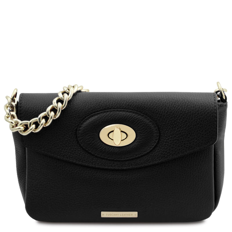 TL Leather Shoulder Bag with Chain Strap - L'Atelier Global