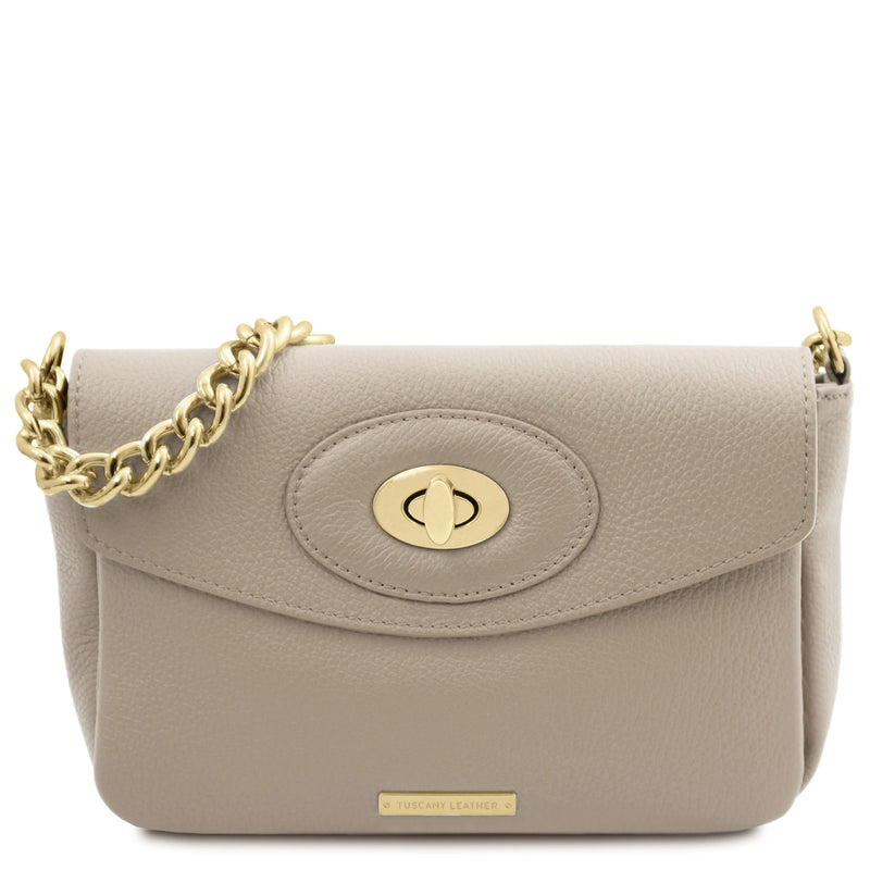 TL Leather Shoulder Bag with Chain Strap - L'Atelier Global