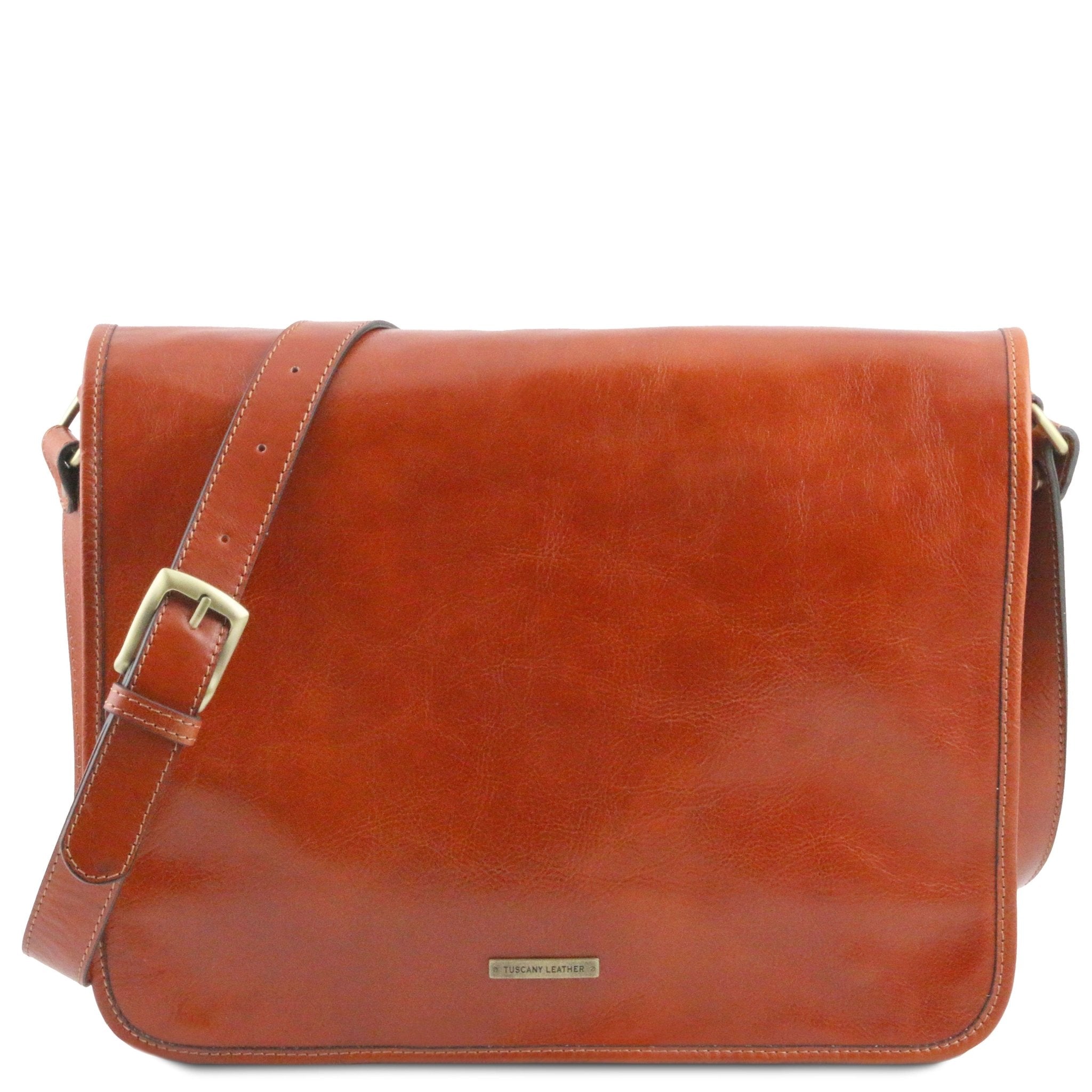 TL Messenger Two Compartment Leather Shoulder Bag - Large - L'Atelier Global