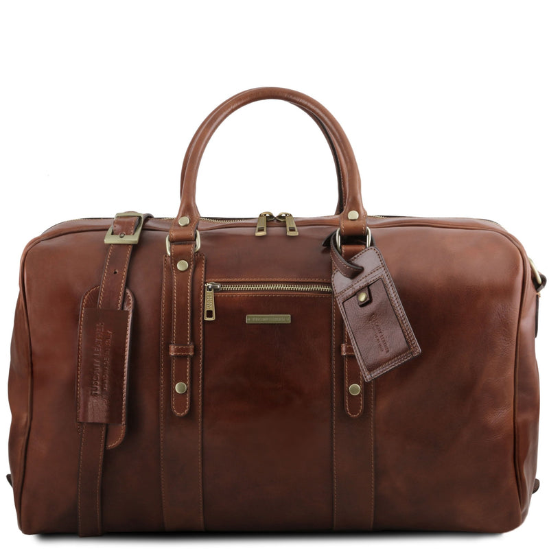 TL Voyager Leather Travel Bag with Front Pocket - L'Atelier Global