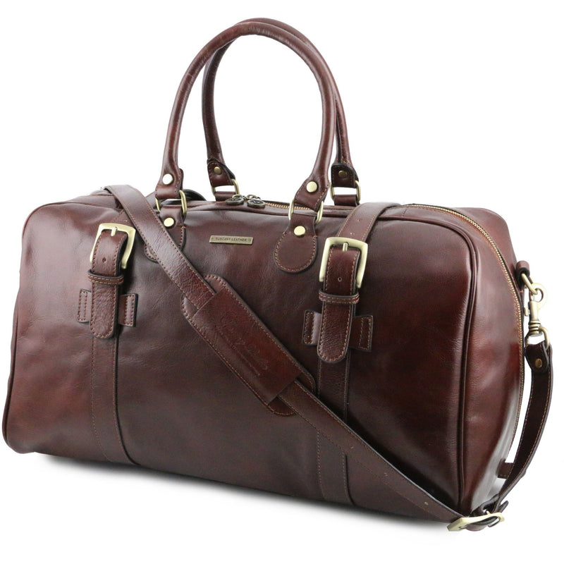 TL Voyager Leather Travel Bag with Front Straps - Large size - L'Atelier Global