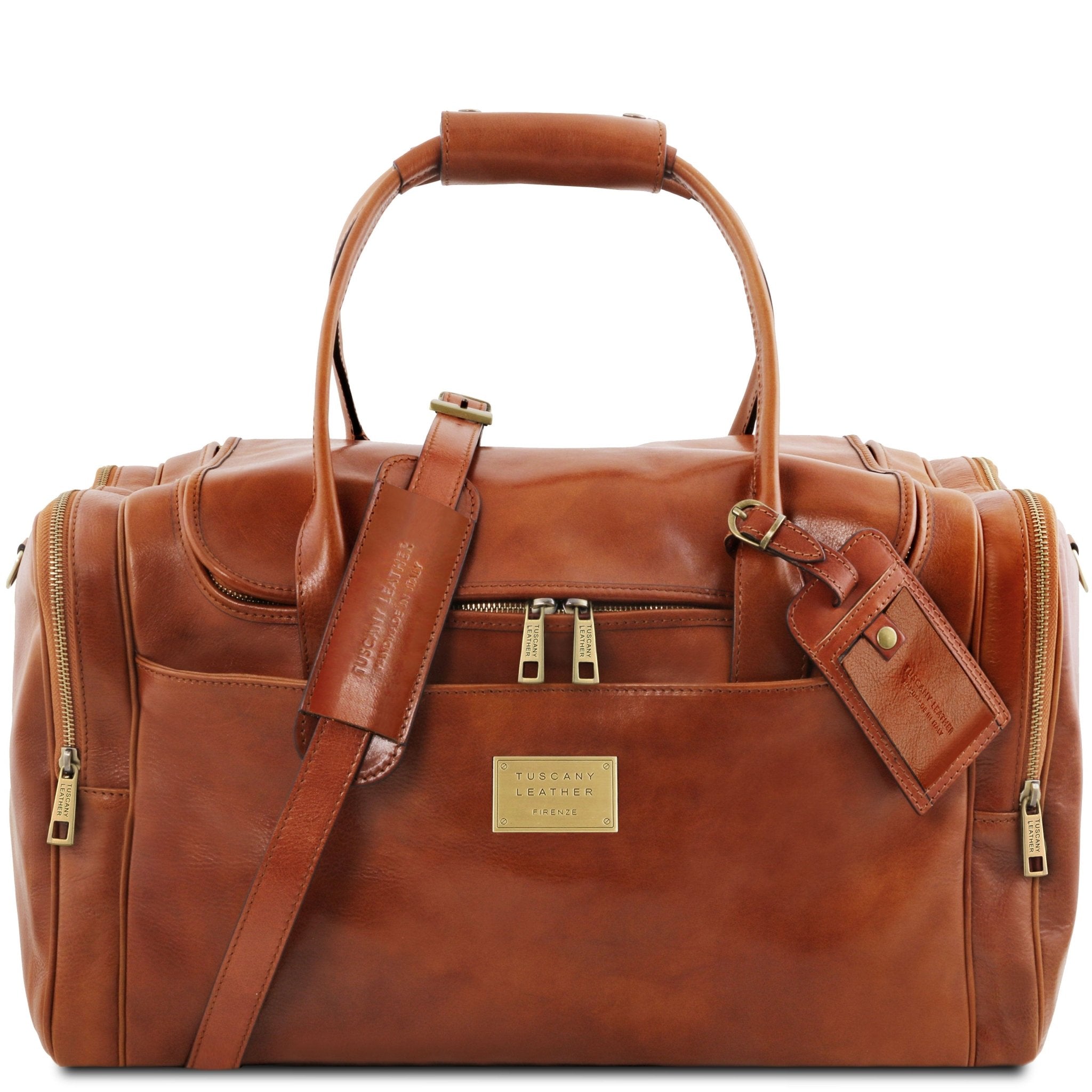 TL Voyager Travel Leather Bag with Side Pockets - L'Atelier Global