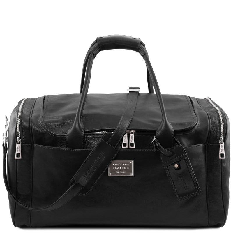 TL Voyager Travel Leather Bag with Side Pockets - Large - L'Atelier Global