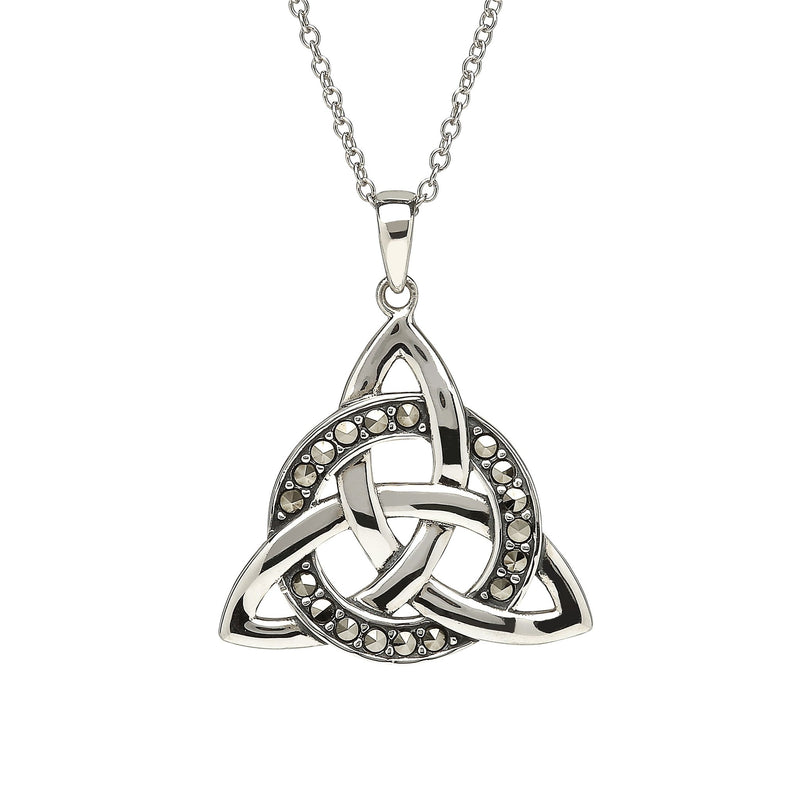 Trinity Circle Marcasite Pendant Necklace - L'Atelier Global