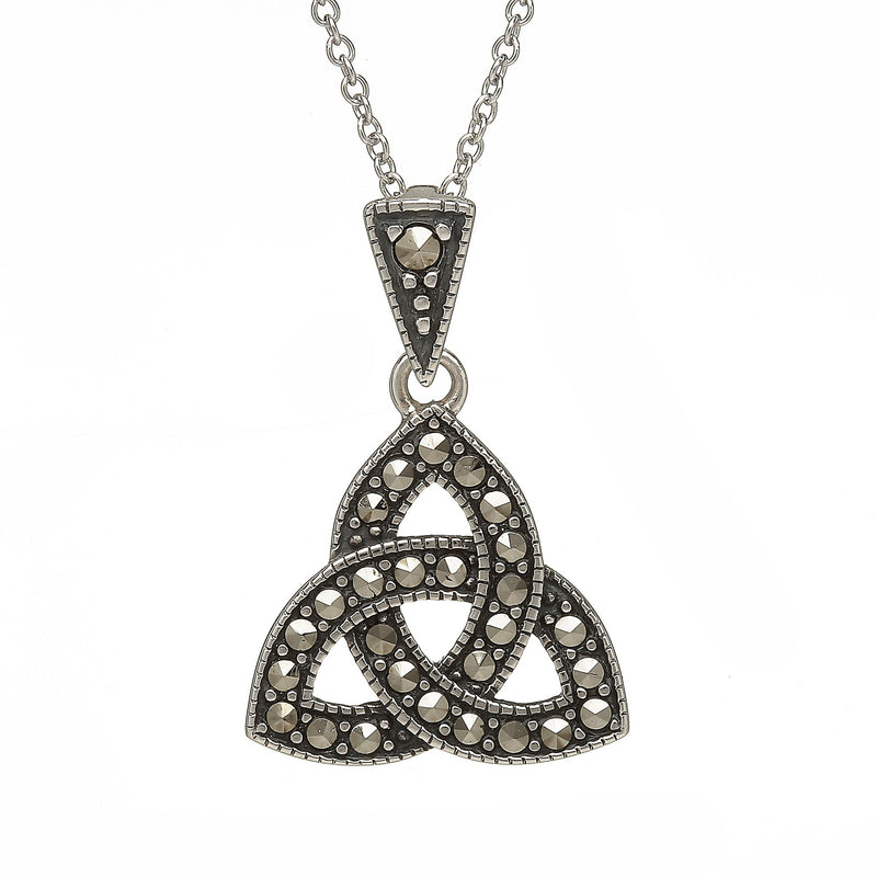 Trinity Knot Marcasite Pendant Necklace - L'Atelier Global
