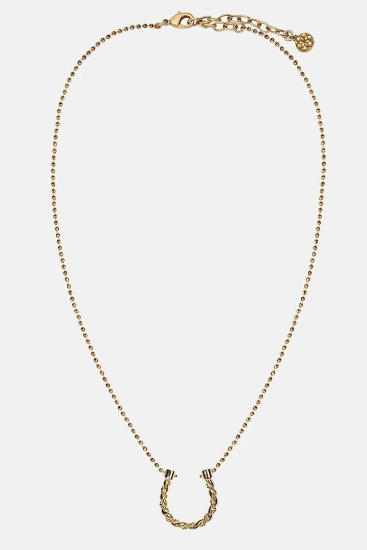 Triple Twist Lariat Horseshoe Necklace in Gold - L'Atelier Global