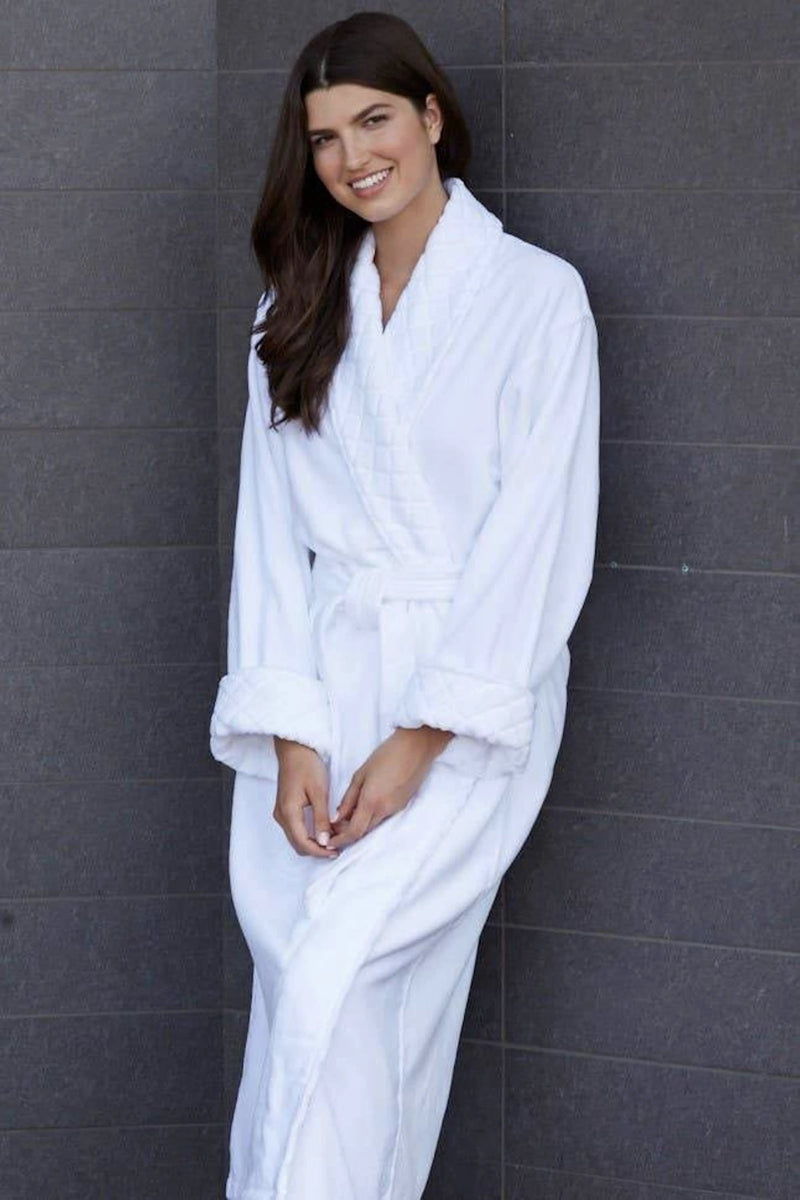 Unisex Luxe Jacquard Cotton Terry Velour Robe - L'Atelier Global