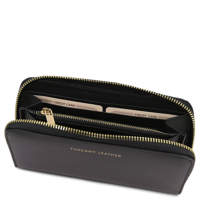 Venere Exclusive Leather Accordion Wallet with Zip Closure - L'Atelier Global