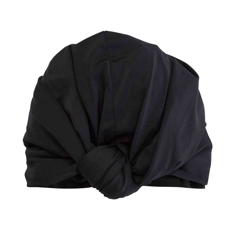 Vintage Knotted Turban Shower Cap In Black - L'Atelier Global