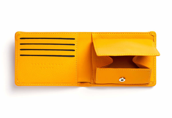 Yellow Minimalist Wallet With Coin Pocket - L'Atelier Global